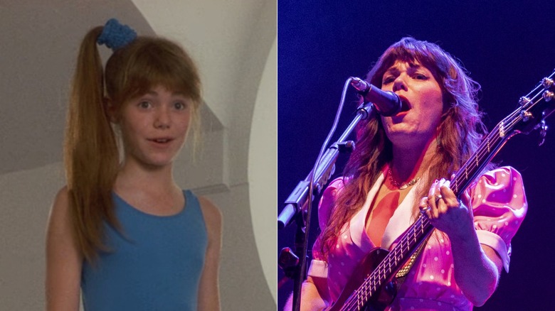 Hannah practicing gymnastics; Jenny Lewis singing and playing guitar