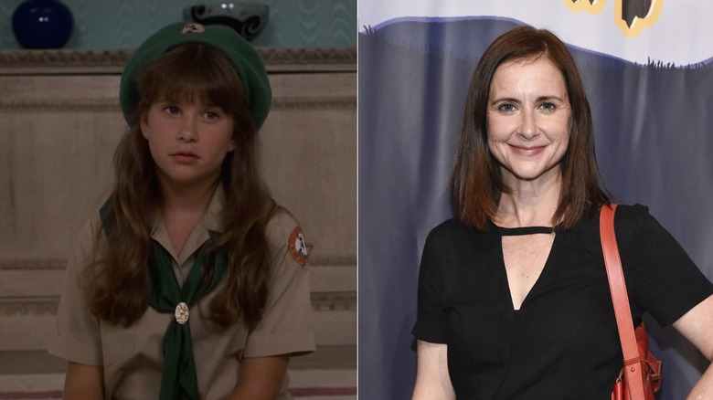 Emily looking sad; Kellie Martin smiling at event