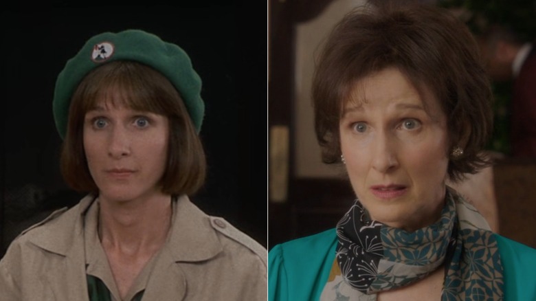 Annie looking alarmed; Mary Gross as Denise Jenkins on Raising Hope