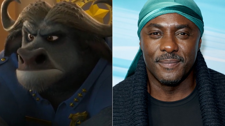 Chief Bogo looking stern in Zootopia 2 next to Idris Elba at Hijack Season 2 premiere