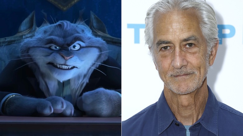 Milton looking angry in Zootopia 2 next to David Strathairn at the A Little Prayer premiere