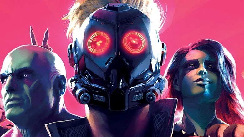 Marvel's Guardians of the Galaxy Rocket Drax Star-Lord and Gamora