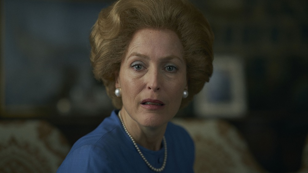 Gillian Anderson as Margaret Thatcher on The Crown