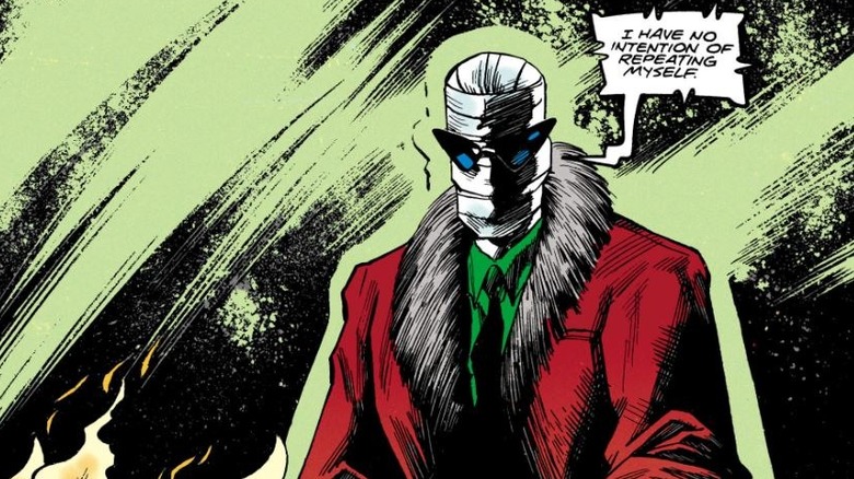 Negative Man wearing fur coat