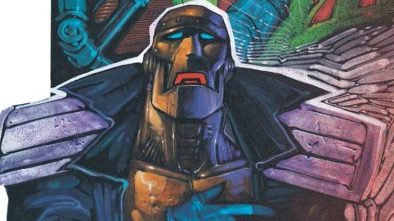 Injured Robotman clutching chest