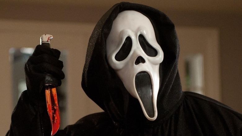 Ghostface holding a knife