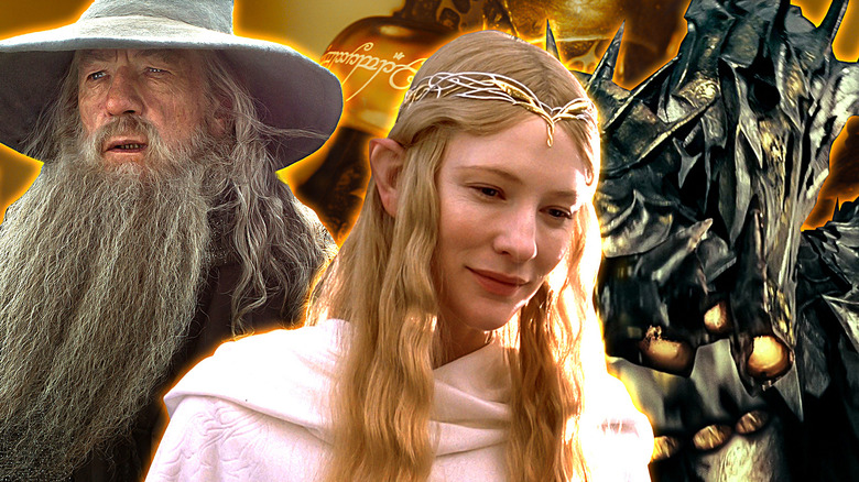 Gandalf, Galadreil and Sauron side by side