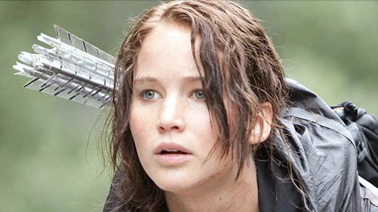 Jennifer Lawrence as Katniss Everdeen in The Hunger Games