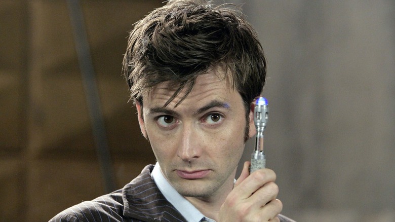 Tenth Doctor uses Sonic Screwdriver