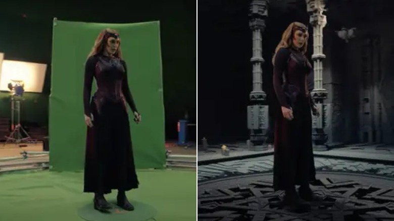 The Scarlet Witch in an enchanted room