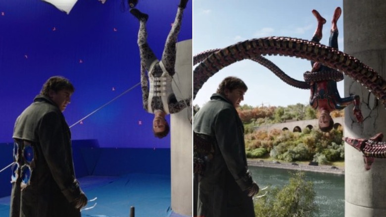 Doctor Octopus fighting Peter Parker