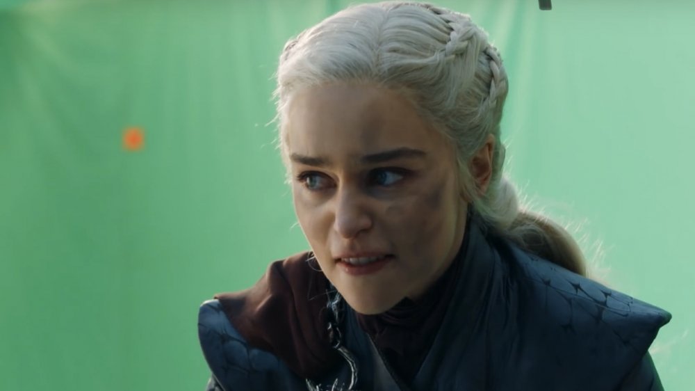 Emilia Clarke channeling rage on a mechanical dragon