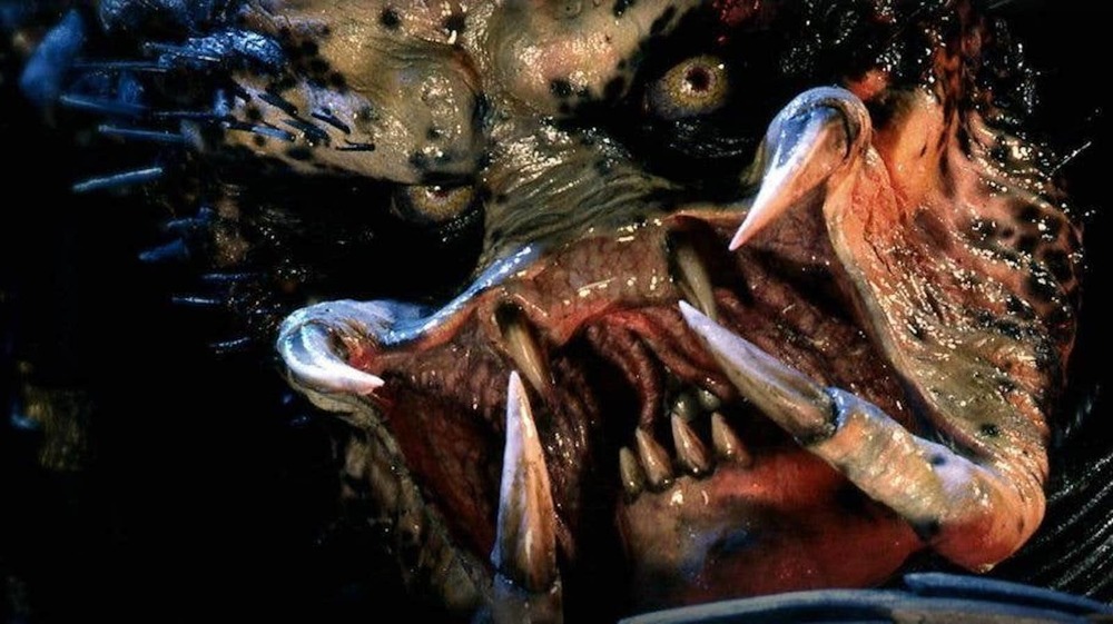 Extreme close-up of Kevin Peter Hall as the Predator