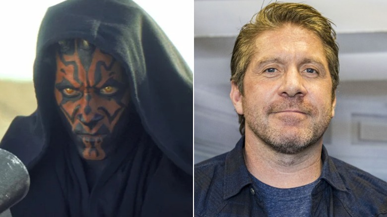 A hooded Darth Maul in Star Wars: The Phantom Menace and Ray Park