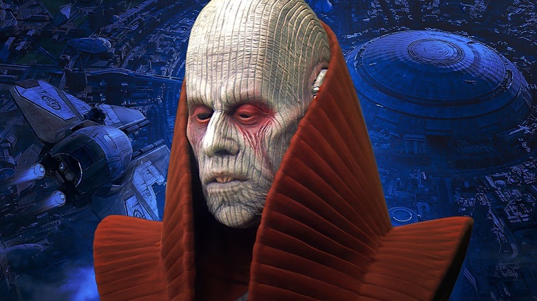 Tion Medon against a blue Star Wars background