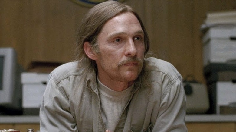 Rustin "Rust" Cohle stares at his colleagues in "True Detective"