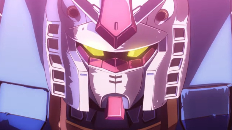 Close up of Gundam head
