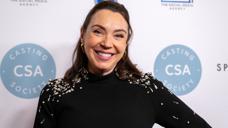 Stephanie Courtney smiling on the red carpet