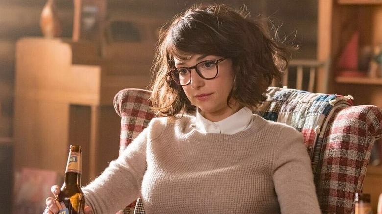 Sloane staring holding beer on "This is Us"