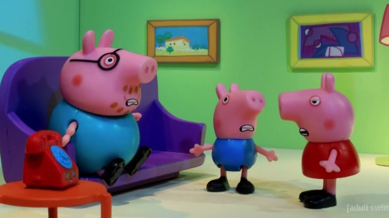 Robot Chicken versions of Peppa Pig and kids