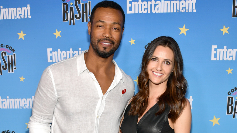 Isaiah Mustafa with his wife Lisa Mitchell