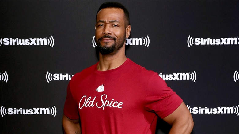 Old Spice ambassador Isaiah Mustafa posing at SiriusXM at Super Bowl LIV party 2020