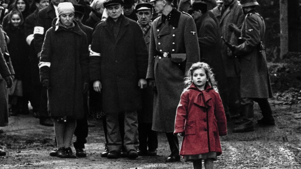 Oliwia Dąbrowska as the red coat girl in Schindler's List