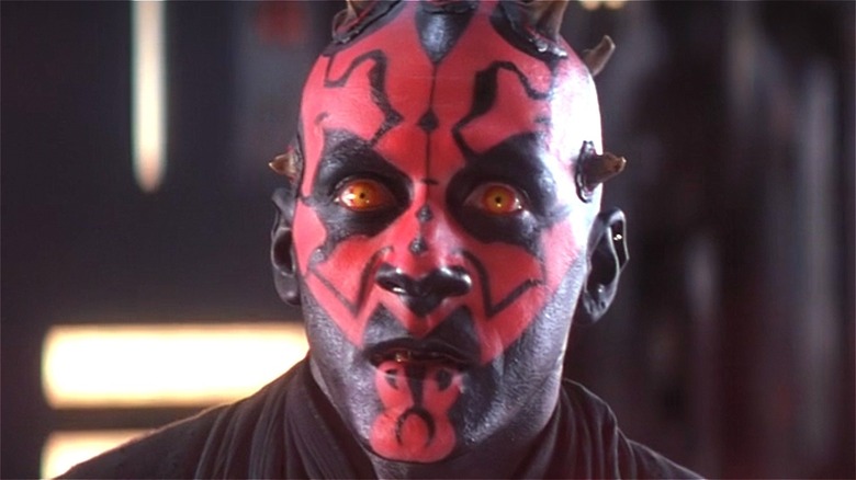 Darth Maul looking shocked in Phantom Menace