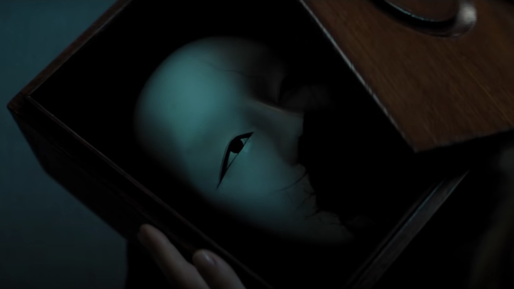 Safin's mask in a box in No Time to Die