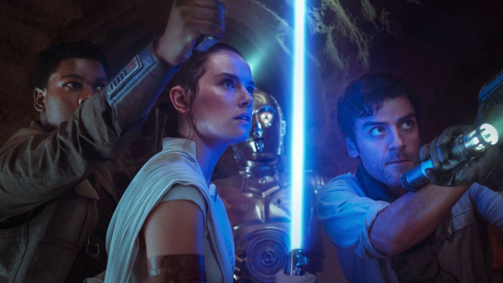 John Boyega, Daisy Ridley, and Oscar Isaac in Star Wars: The Rise of Skywalker