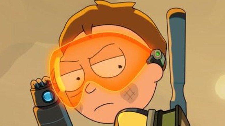 Morty wearing space goggles