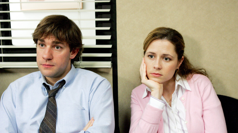 Jim and Pam sitting together