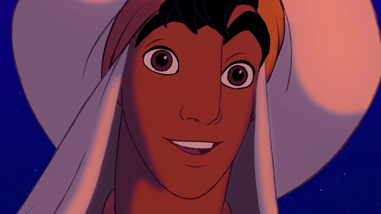 Aladdin saying goodnight to Jasmine
