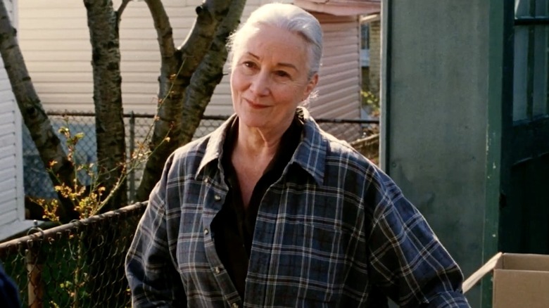 Aunt May wearing flannel shirt