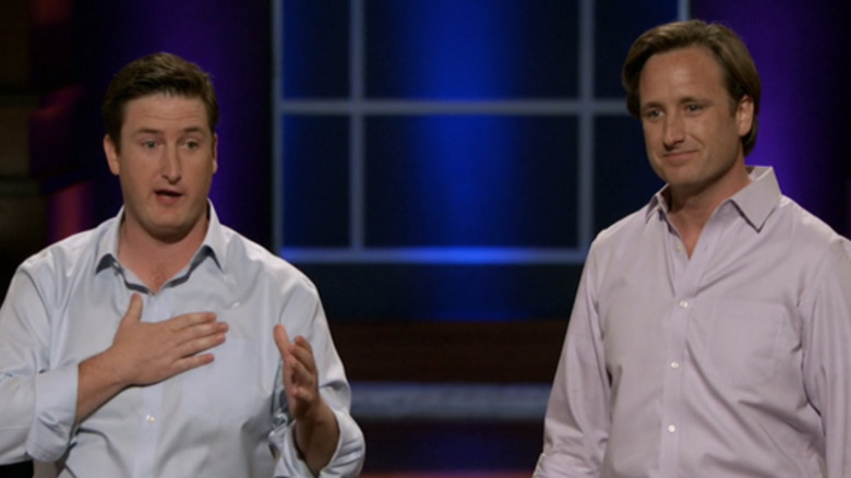 The Fleming brothers gesture and perform on "Shark Tank" (2012)