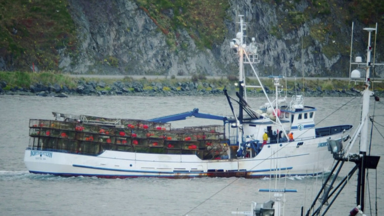 A crab boat on the sea