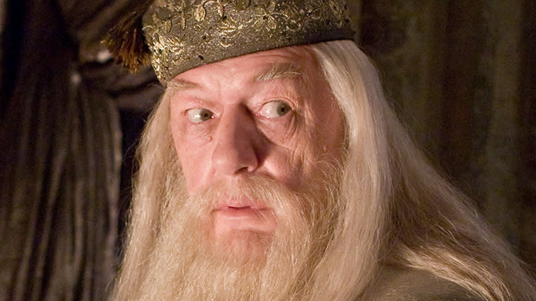 Michael Gambon's Albus Dumbledore in his office