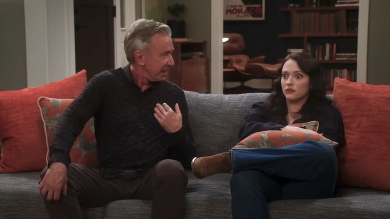 Tim Allen and Kat Dennings talking