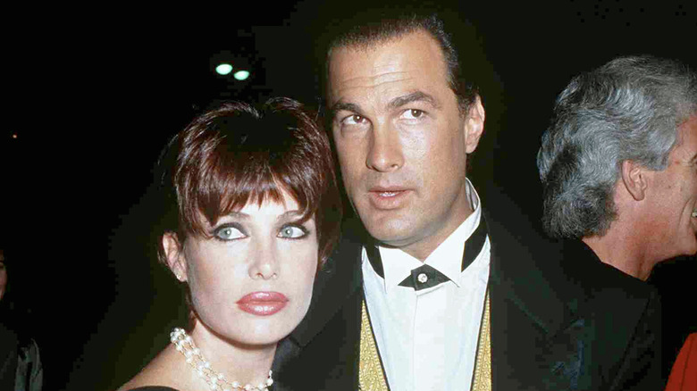 Kelly LeBrock with Steven Seagal on a red carpet