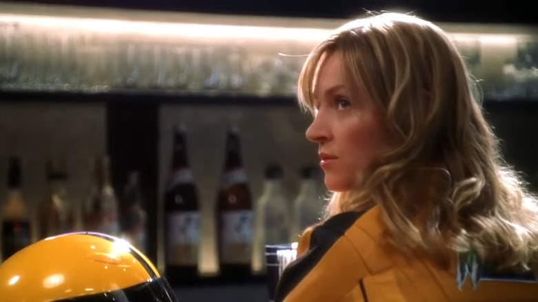 The Bride looking up in Kill Bill Vol. 1