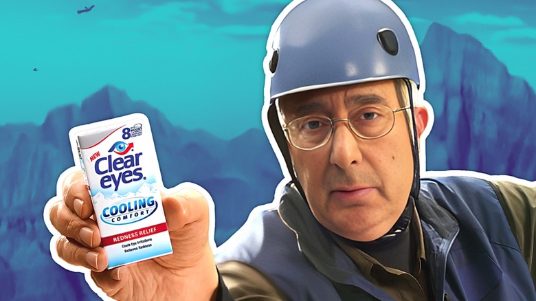 Ben Stein holding Clear Eyes box