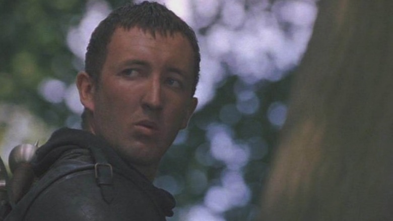 Ralph Ineson sits on horse