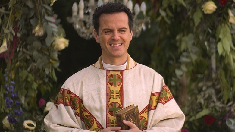 The Priest holding a bible