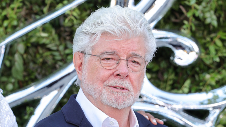 George Lucas wearing blue suit