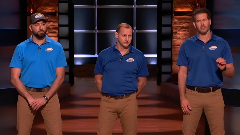 Jeff, Tyler, and Matt presenting on Shark Tank