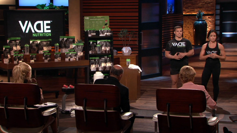 Joe and Megan presenting to the sharks