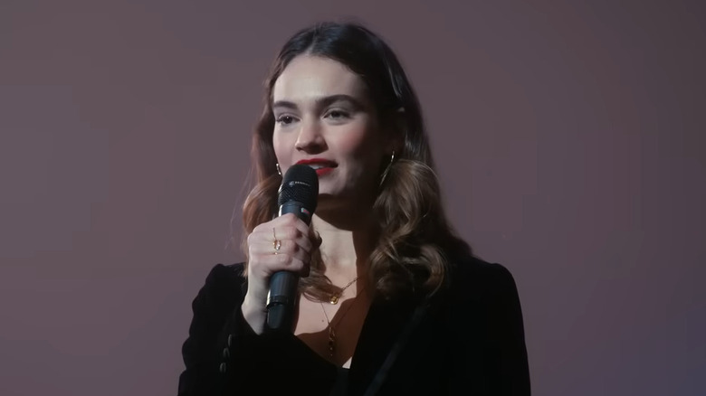 Zoe Stevenson speaking into mic
