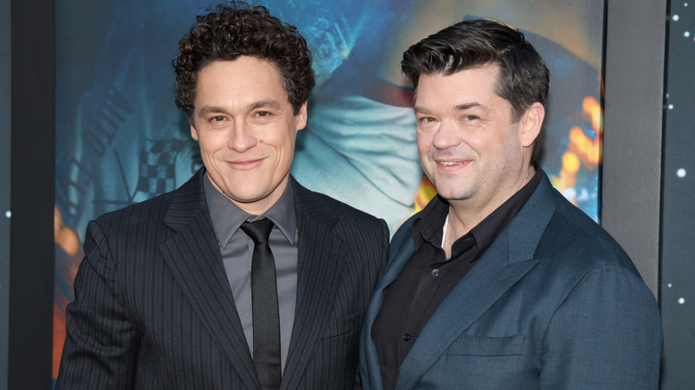 Phil Lord and Chris Miller smiling at the "Project Hail Mary" New York premiere