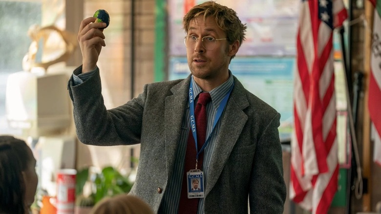 Grace explaining complicated space matters to his students in Project Hail Mary (2026)