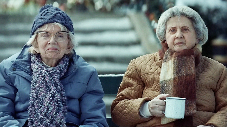 Two Old Women on Bench
